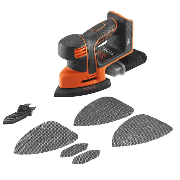 Aku vibrační bruska Mouse 18V bez aku Black&Decker BDCDS18N