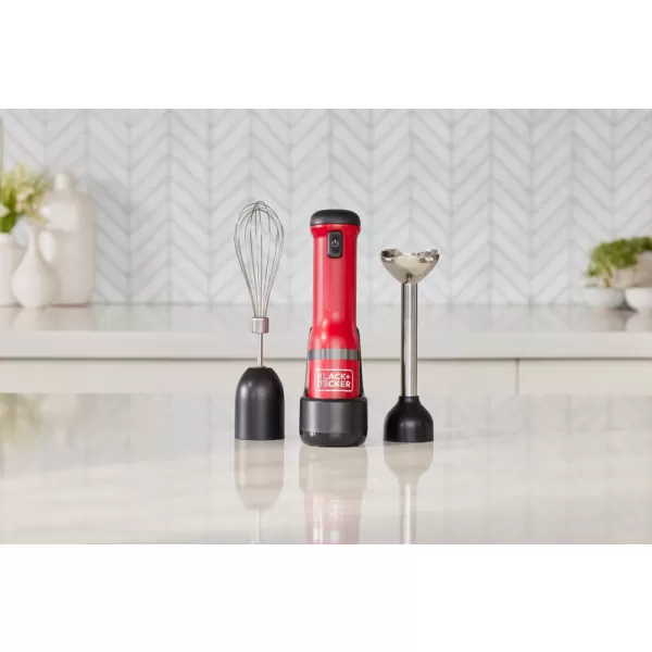 Aku tyčový mixér 7,2V 1x2,0Ah + šlehač - červený Black&Decker BCKM1012KR