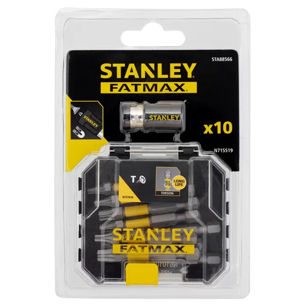 10dílná sada 50 mm torzních bitů Torx s držákem bitů Stanley STA88566