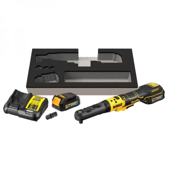 Aku ráčna s 3/8’’+ 1/2” s čtvercovou výměnnou hlavou 18V 2x1,7Ah DeWALT DCF510E2G