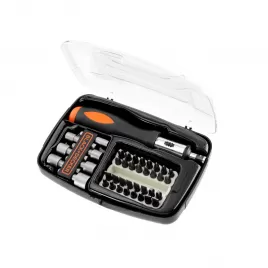 Sada 40ks bitů a nástrčných klíčů s ráčnovým šroubovákem Black&Decker A7062