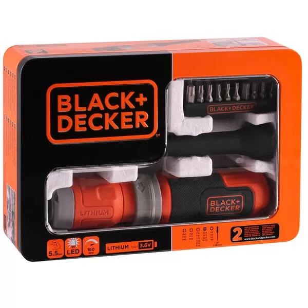Aku šroubovák 3,6V v boxu Black&Decker BCF603C