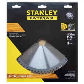 Pilový kotouč TCT/HM brousitelný pro příčné řezy 250 x 30 mm, 60 zubů Stanley STA15610