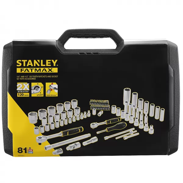 1/4" a 1/2" 81dílná sada hlavic FatMax STANLEY FMMT82826-1
