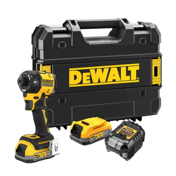 Aku bezuhlíkový hydraulický utahovák 1/4" 18V 2x1,7 Ah DeWALT POWERSTACK DCF870E2T