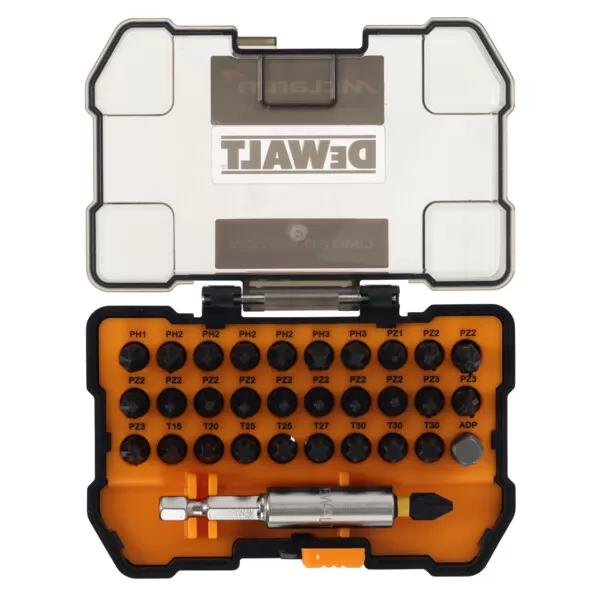 32dílná sada příslušenství FLEXTORQ se standardním držákem bitů edice McLaren DeWALT DT70901T