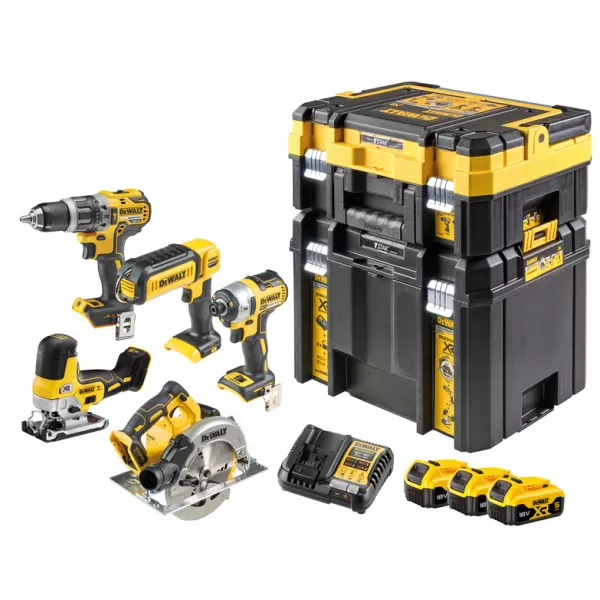Aku bezuhlíková kombo sada nářadí 18V 3x5,0 Ah XR DeWALT DCK500P3T