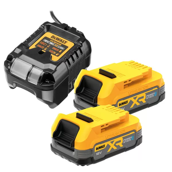 Starovací sada XR POWERSTACK 2x18V 1,7Ah s nabíječkou DeWALT DCB1102E2