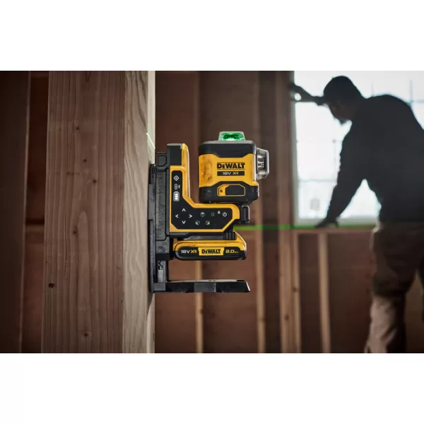 Aku multiline laser zelený 3x360° s dálkovým ovládáním 18V 1x2,0Ah DeWALT DCLE34035D1