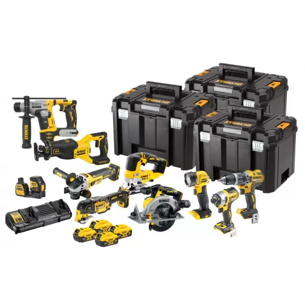 Aku bezuhlíková kombo sada nářadí 18V 4x5,0 Ah XR DeWALT DCK1012P4T