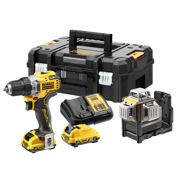 Aku bezuhlíková kombo sada nářadí 12V 2x2,0 Ah XR DeWALT DCK212D2T
