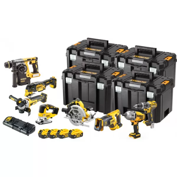 Aku bezuhlíková kombo sada nářadí 18V 4x5,0 Ah XR DeWALT DCK865P4T